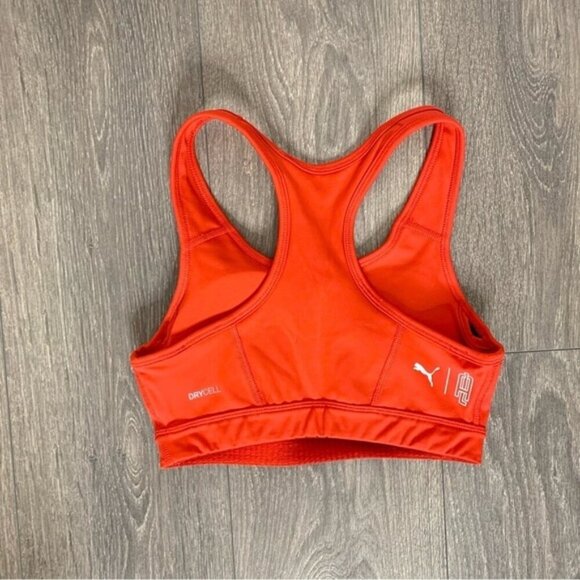 Puma Women's Sports Bra Tank Top Red Cropped Racerback Padded Size XS - Picture 11 of 11